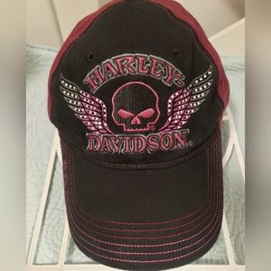 Harley Davidson women hat burgundy and black